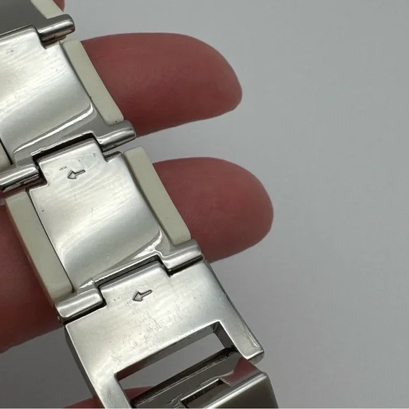Fossil ES2050 MOP Dial White Ceramic Stainless Steel Link Watch